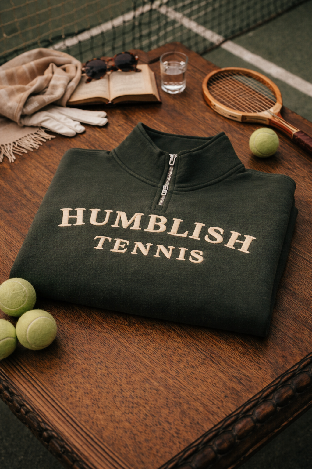 HUMBLISH TENNIS™ Heritage Quarter-Zip (Wimbledon Green)